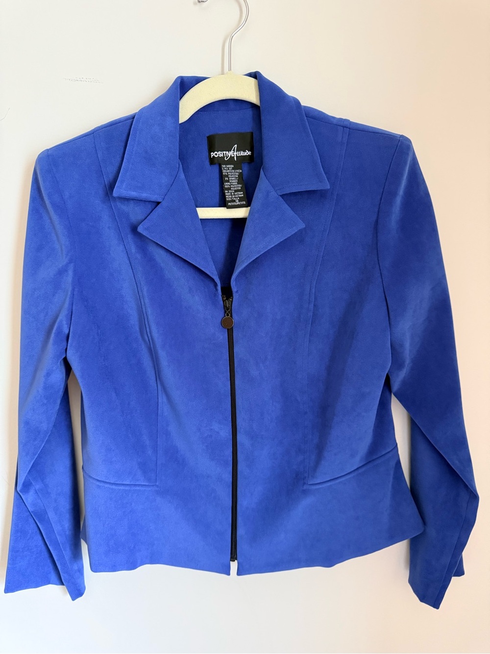 Positive Attitude Women's Cobalt Blue Zip-Front Blazer size 10P